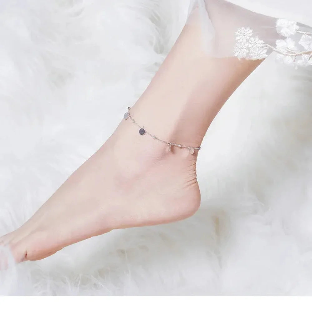 925 Sterling Silver Geometric Minimalist Anklets - Elevate Your Summer Style with SCT011