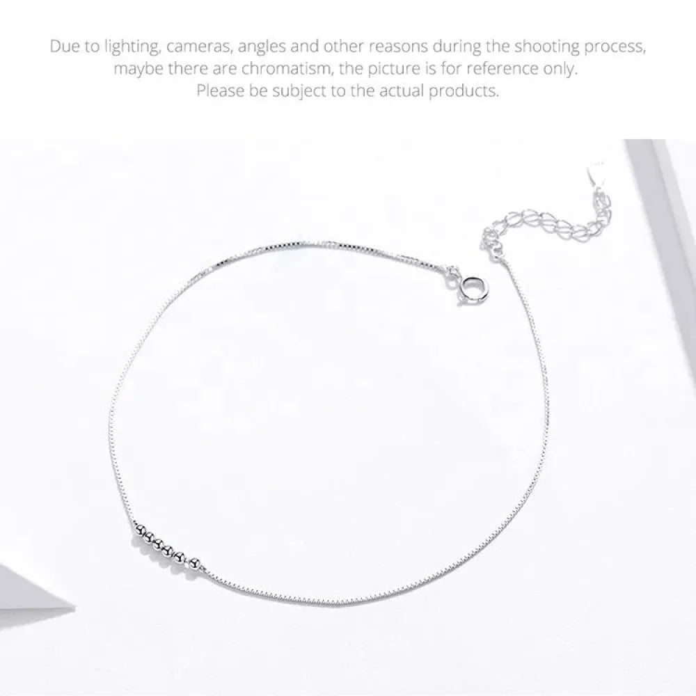 925 Sterling Silver Beaded Anklets - Timeless Elegance for Your Ankle