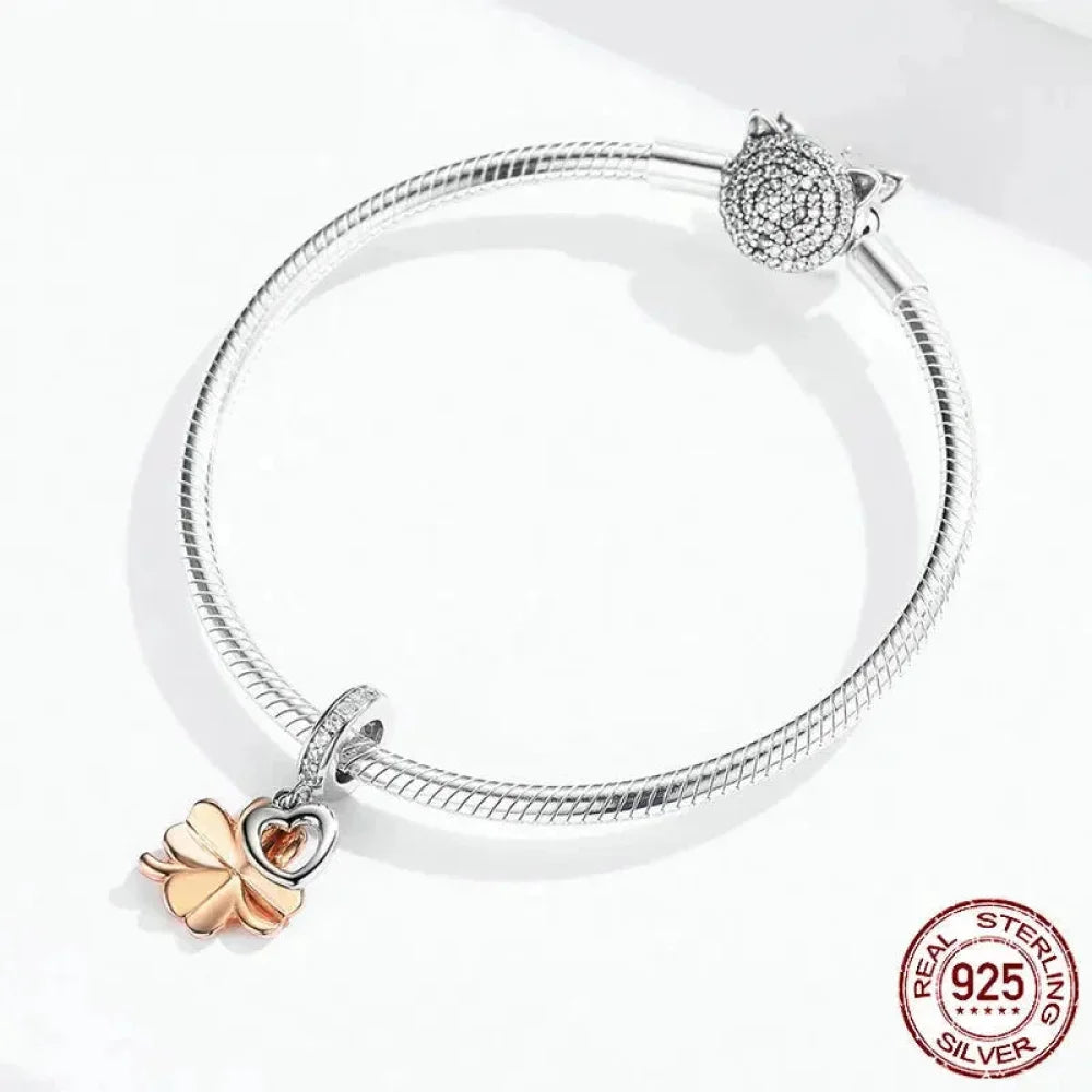 925 Sterling Silver Gardon Lucky Clover Charm - SCC1238 - Charms