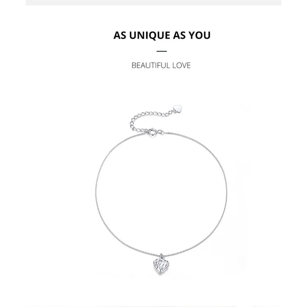Simple Essential Bead Link Anklets - 925 Sterling Silver Bracelet for Foot jewellery