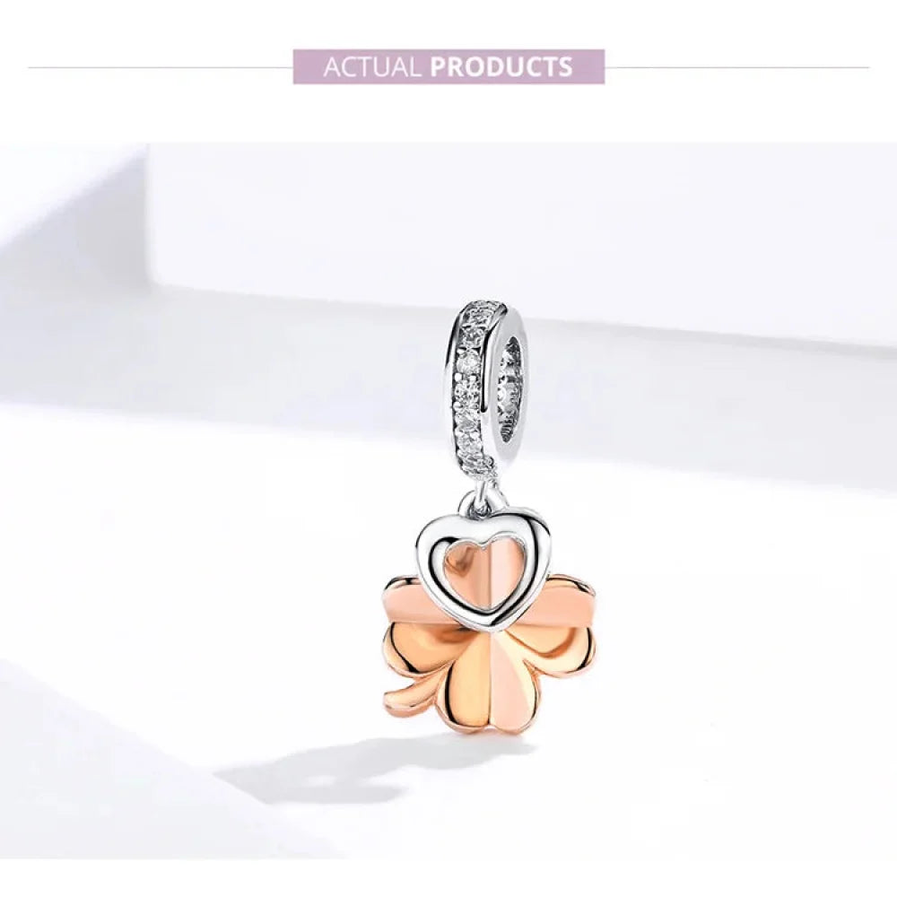 925 Sterling Silver Gardon Lucky Clover Charm - SCC1238 - Charms