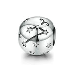 Vintage 925 Sterling Silver Twelve Constellations Star Sign Zodiac Beads Charms For Diy Bracelet Necklace