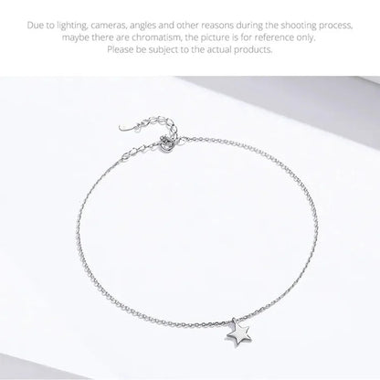 Simple Star Silver Anklet | 925 Sterling Bracelet for Women | Fashion Foot jewellery SCT009 - Anklets