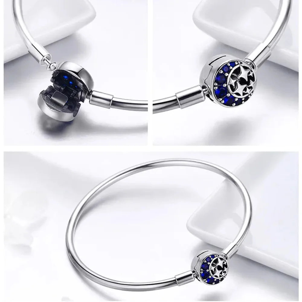 925 Sterling Silver Snake Chain Bangle & Bracelet Pave Setting CZ for Women Pendant Charm Bead DIY Luxury jewellery