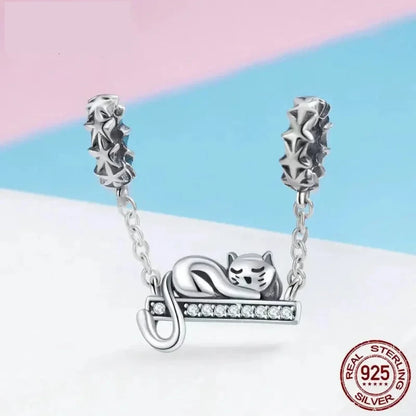 Purrfectly Celestial: Adorable Cat Star Charm (925 Silver) - Charms