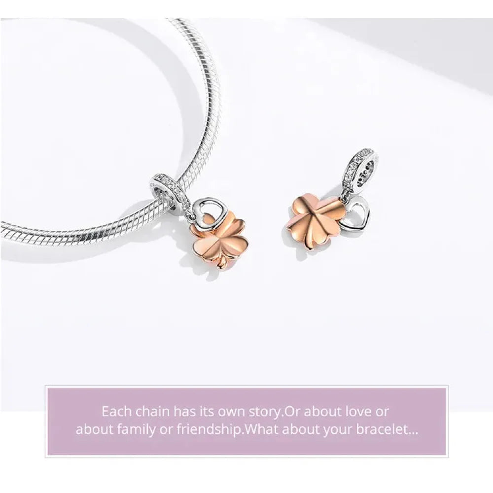 925 Sterling Silver Gardon Lucky Clover Charm - SCC1238 - Charms