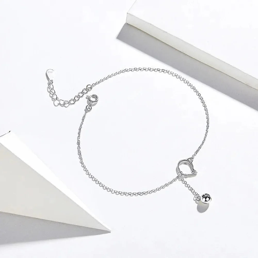 Simple Essential Bead Link Anklets - 925 Sterling Silver Bracelet for Foot jewellery
