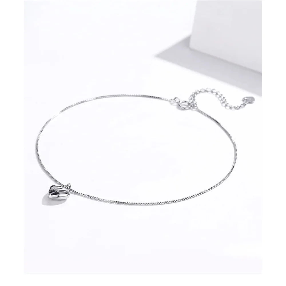 Simple Essential Bead Link Anklets - 925 Sterling Silver Bracelet for Foot jewellery
