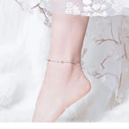 Minimalist Round Beads Anklet Sterling Silver Chain Bracelet For Leg Female Foot Jewelry Women Sct005 Anklets