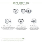 925 Sterling Silver Petite Plain Hearts Stud Earrings | Minimalist Fine jewelry