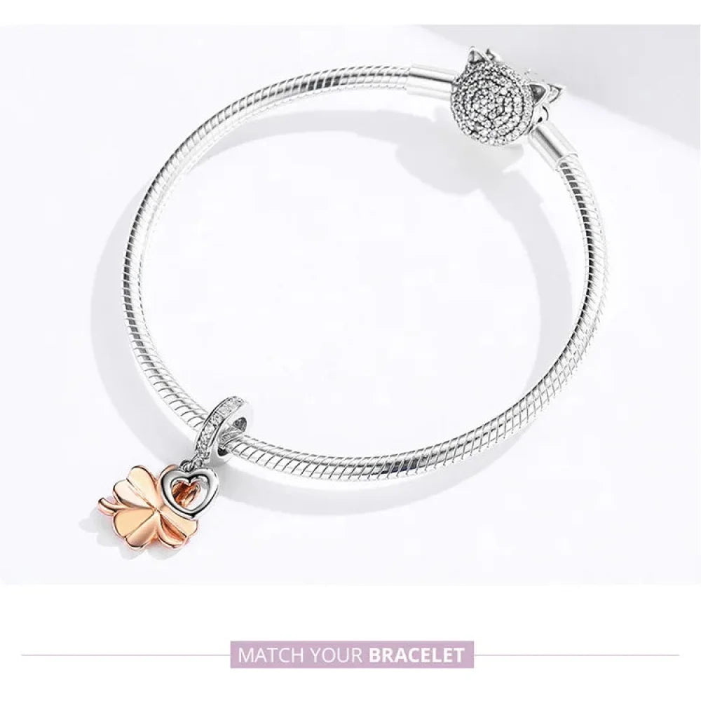 925 Sterling Silver Gardon Lucky Clover Charm - SCC1238 - Charms