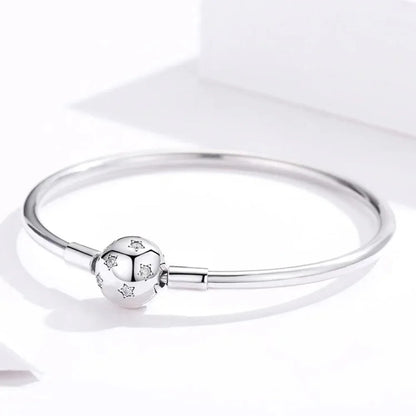 925 Sterling Silver Snake Chain Bangle & Bracelet Pave Setting CZ for Women Pendant Charm Bead DIY Luxury jewellery