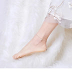 Simple Star Silver Anklet | 925 Sterling Bracelet For Women | Fashion Foot Jewelry Sct009 Anklets