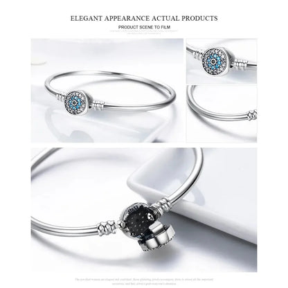 925 Sterling Silver Snake Chain Bangle & Bracelet Pave Setting CZ for Women Pendant Charm Bead DIY Luxury jewellery