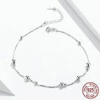 Minimalist Round Beads Anklet Sterling Silver Chain Bracelet For Leg Female Foot Jewelry Women Sct005 Anklets