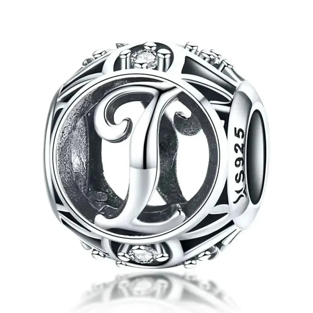 925 Sterling Silver Alphabet Charms - A to Z Letter Collection for DIY jewellery Making - Alphabet-I