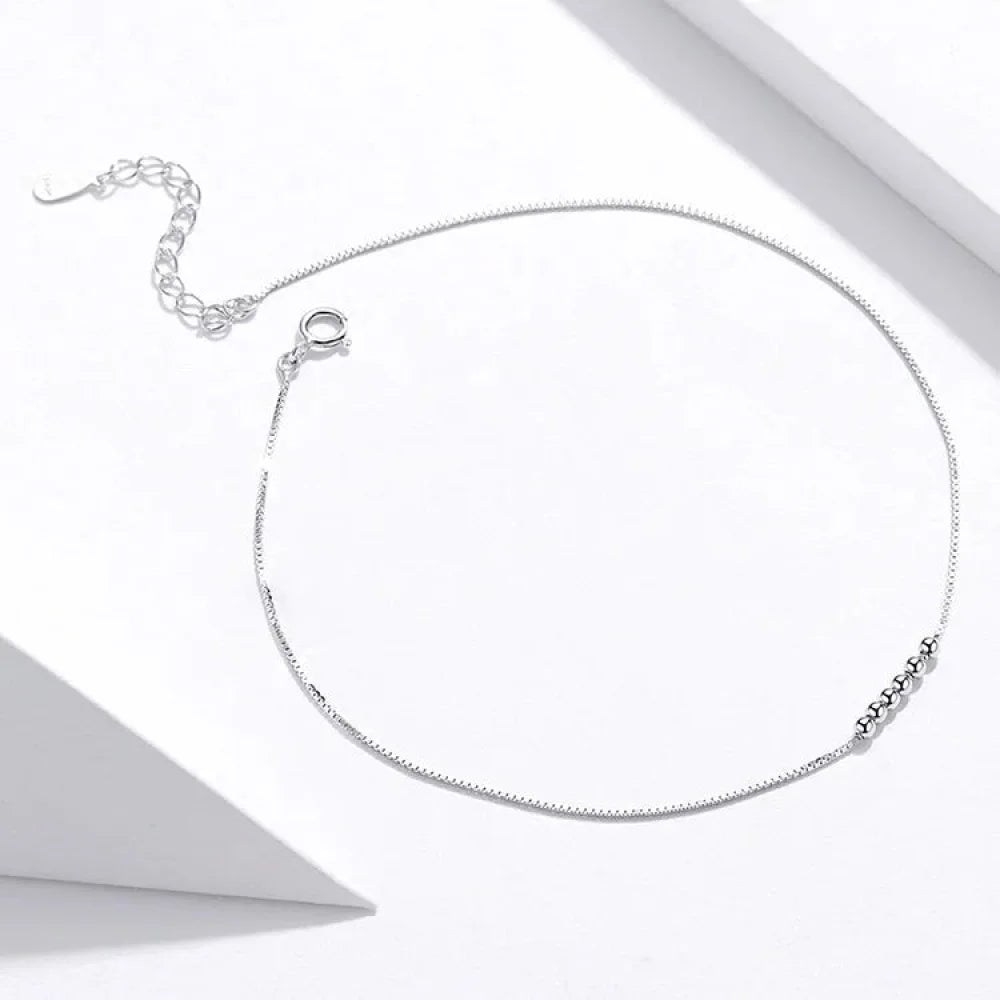 925 Sterling Silver Beaded Anklets - Timeless Elegance for Your Ankle