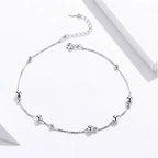 Minimalist Round Beads Anklet Sterling Silver Chain Bracelet For Leg Female Foot Jewelry Women Sct005 Anklets