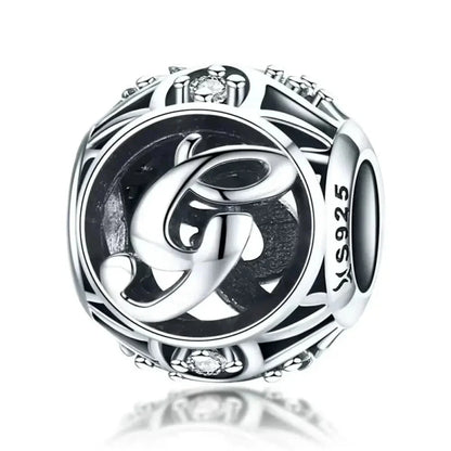 925 Sterling Silver Alphabet Charms - A to Z Letter Collection for DIY jewellery Making - Alphabet-G
