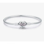 Entwined With Love: Sterling Silver Infinity Heart Bracelet Bracelets