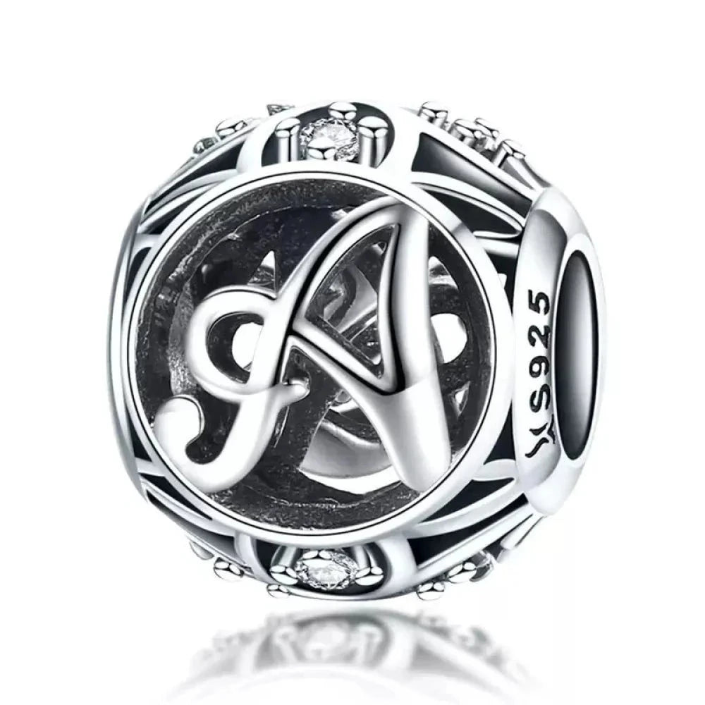 925 Sterling Silver Alphabet Charms - A to Z Letter Collection for DIY jewellery Making