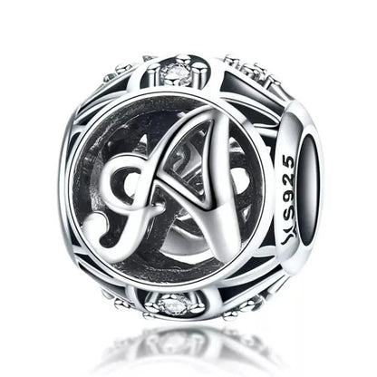 925 Sterling Silver Alphabet Charms - A to Z Letter Collection for DIY jewellery Making