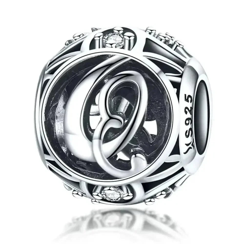 925 Sterling Silver Alphabet Charms - A to Z Letter Collection for DIY jewellery Making - Alphabet-Q