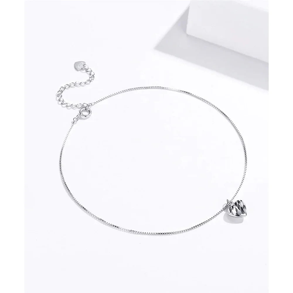 Simple Essential Bead Link Anklets - 925 Sterling Silver Bracelet for Foot jewellery