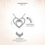 Entwined Hearts: Sterling Silver Infinity Necklace With Double Hearts Necklaces