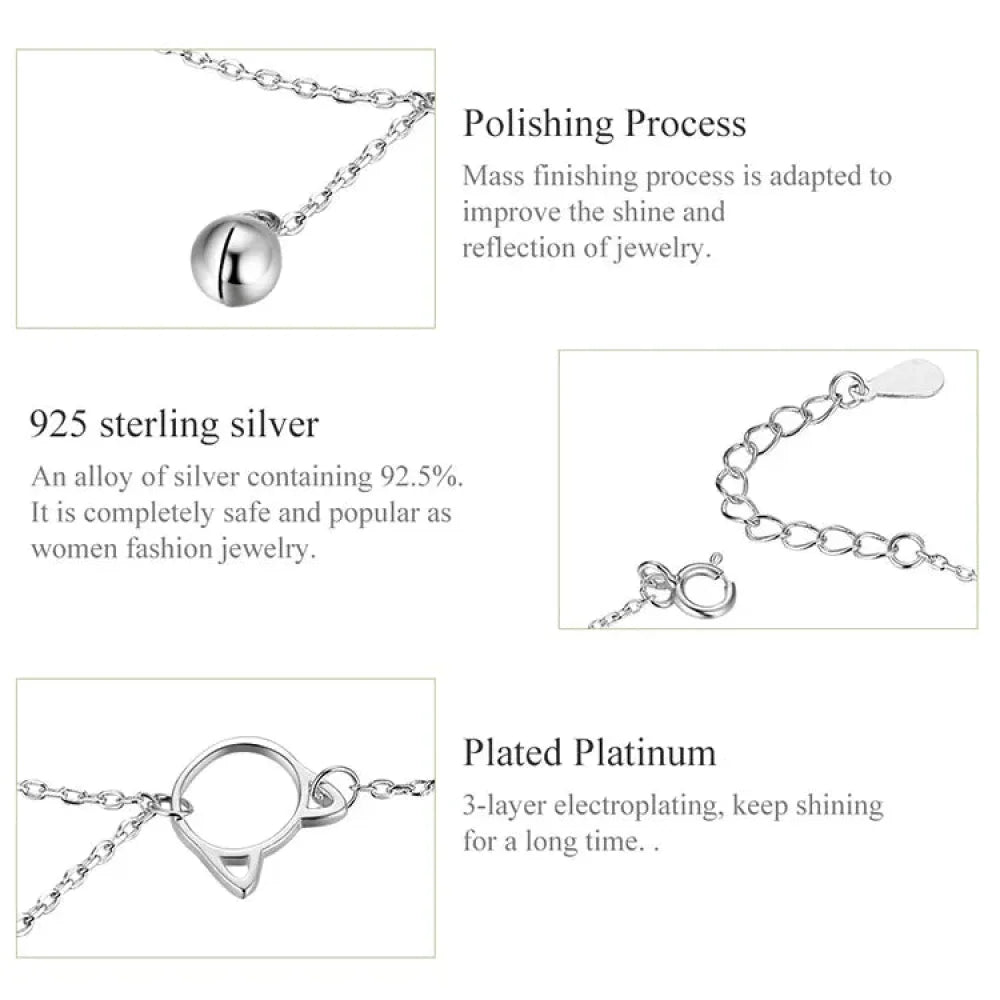 Simple Essential Bead Link Anklets - 925 Sterling Silver Bracelet for Foot jewellery