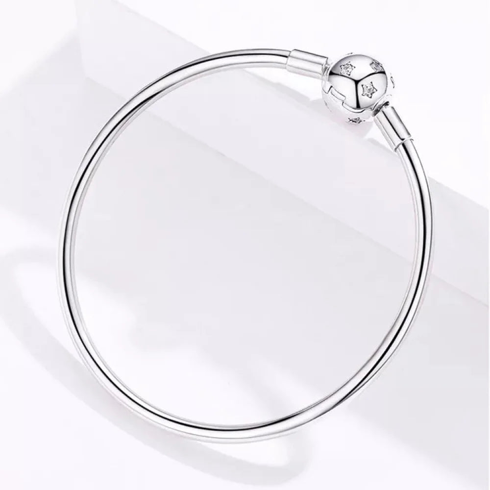 925 Sterling Silver Snake Chain Bangle & Bracelet Pave Setting CZ for Women Pendant Charm Bead DIY Luxury jewellery