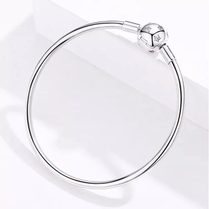 925 Sterling Silver Snake Chain Bangle & Bracelet Pave Setting CZ for Women Pendant Charm Bead DIY Luxury jewellery