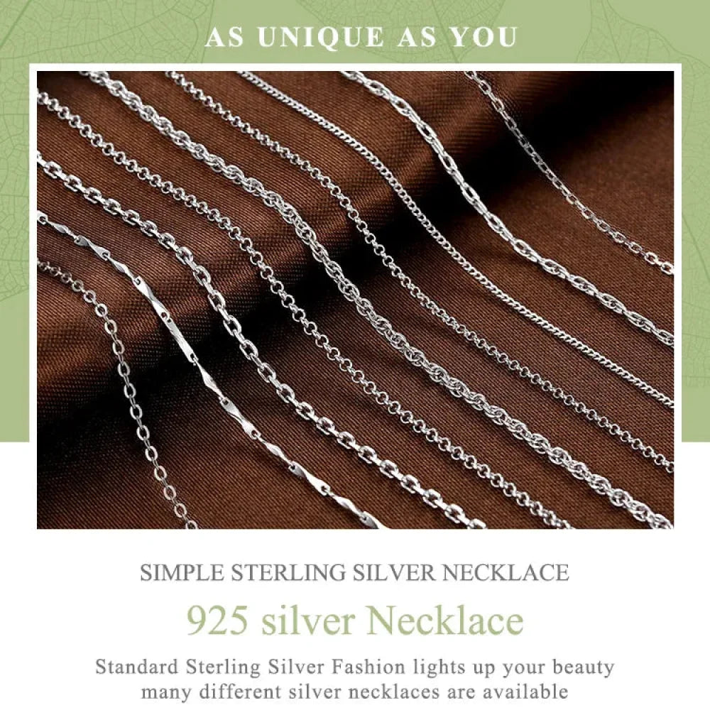 Timeless Elegance: 925 Sterling Silver Adjustable Necklace Chain for Women - Necklaces