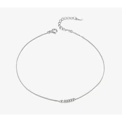 925 Sterling Silver Beaded Anklets - Timeless Elegance for Your Ankle
