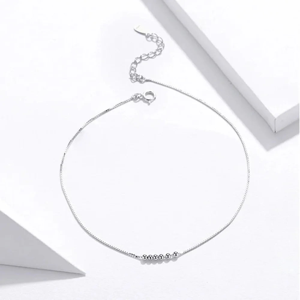 925 Sterling Silver Beaded Anklets - Timeless Elegance for Your Ankle