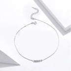 Simple Essential Bead Link Anklets 925 Sterling Silver Bracelet For Foot Jewelry