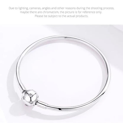 925 Sterling Silver Snake Chain Bangle & Bracelet Pave Setting CZ for Women Pendant Charm Bead DIY Luxury jewellery