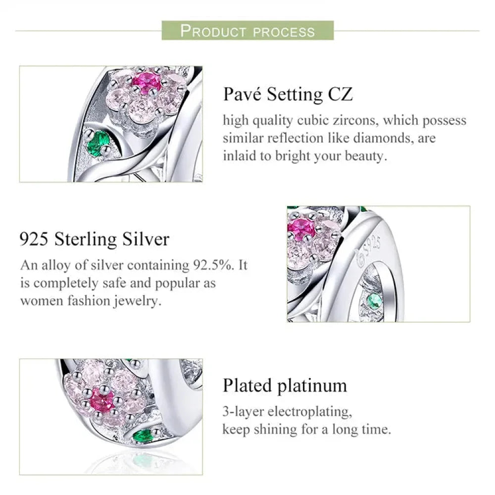 Dazzle in Elegance with 925 Sterling Silver CZ Beads for Bracelets & Bangles - Charms