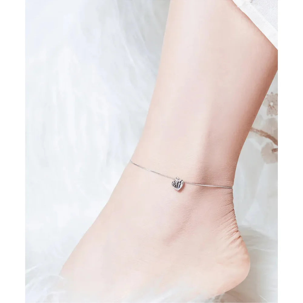 Simple Essential Bead Link Anklets - 925 Sterling Silver Bracelet for Foot jewellery