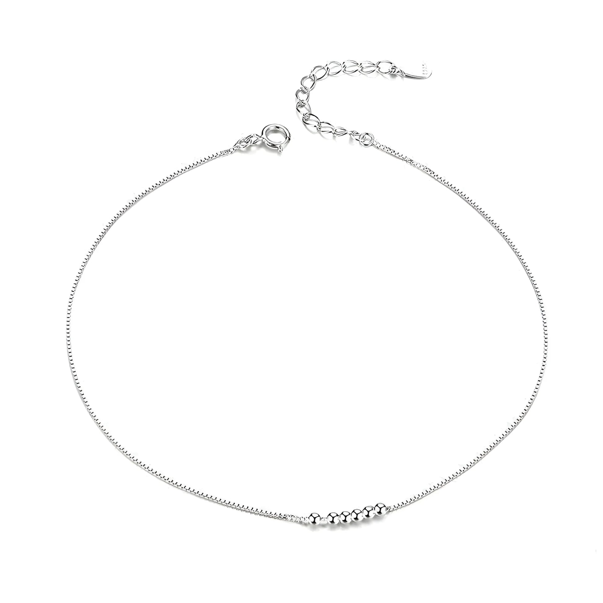 925 Sterling Silver Beaded Anklets - Timeless Elegance for Your Ankle