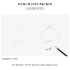 Elegant 925 Sterling Silver Bell And Cat Anklet For Women Sct003 Anklets