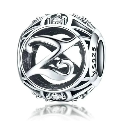 925 Sterling Silver Alphabet Charms - A to Z Letter Collection for DIY jewellery Making - Alphabet-Z