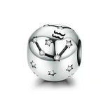 Vintage 925 Sterling Silver Twelve Constellations Star Sign Zodiac Beads Charms For Diy Bracelet Necklace Aquarius