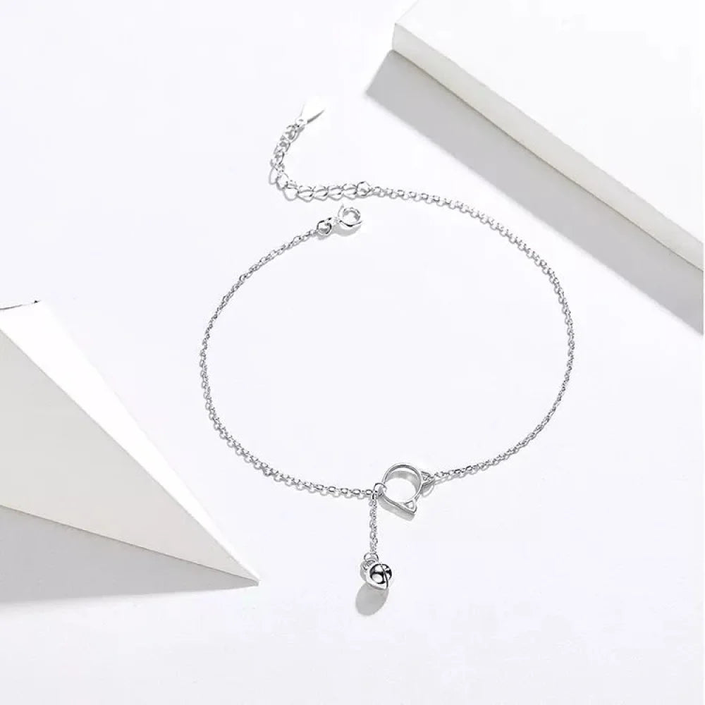 Simple Essential Bead Link Anklets - 925 Sterling Silver Bracelet for Foot jewellery