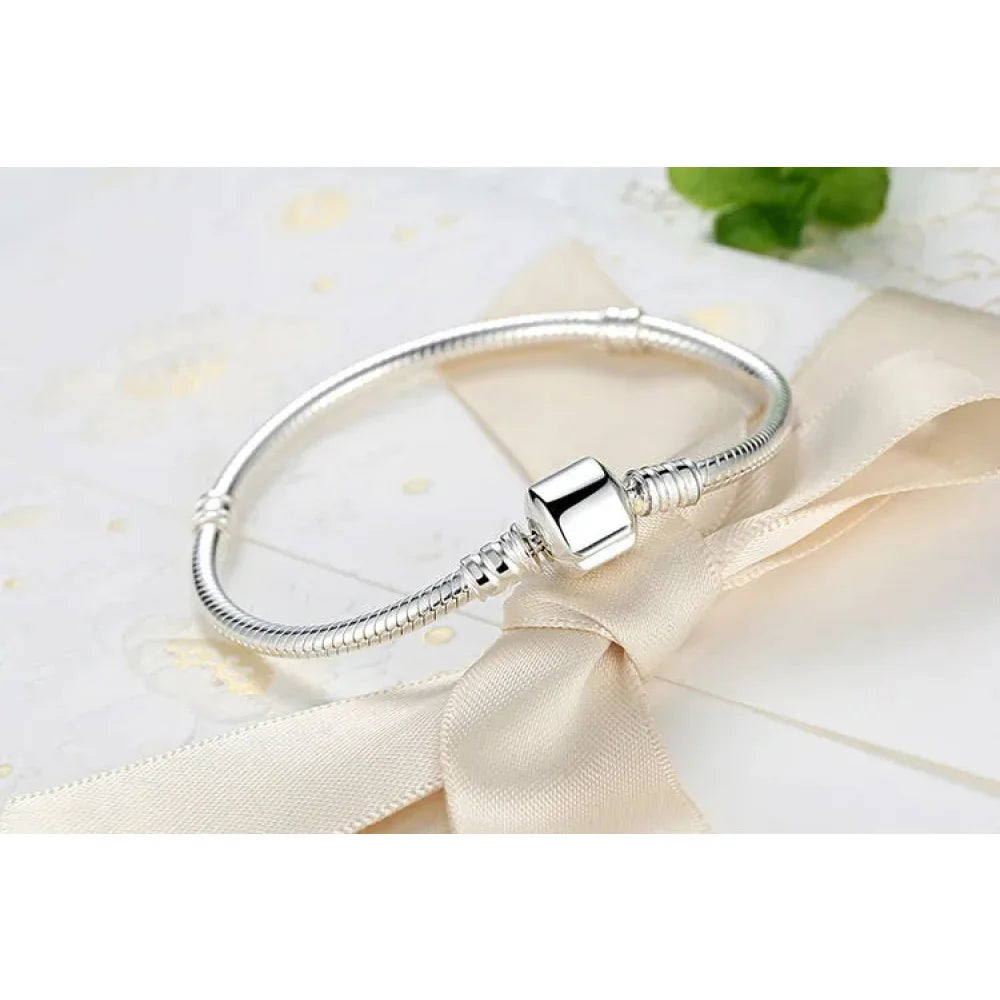 Exquisite 925 Sterling Silver Snake Chain Bangle & Bracelet | Luxury jewellery 17-22CM PAS902 - Charm Bracelets