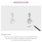 925 Sterling Silver Gardon Lucky Clover Charm Scc1238 Charms