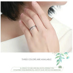 Breathtaking 925 Sterling Silver Double Circle Black Clear Cz Stackable Ring Rings