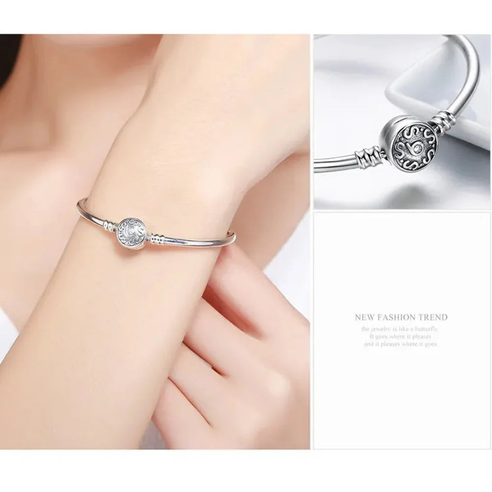 925 Sterling Silver Snake Chain Bangle & Bracelet Pave Setting CZ for Women Pendant Charm Bead DIY Luxury jewellery