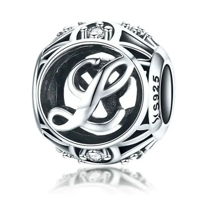925 Sterling Silver Alphabet Charms - A to Z Letter Collection for DIY jewellery Making - Alphabet-L