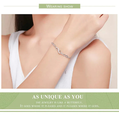 Timeless Infinity - Sterling Silver Bracelet with Sparkling Zirconia - Bracelets